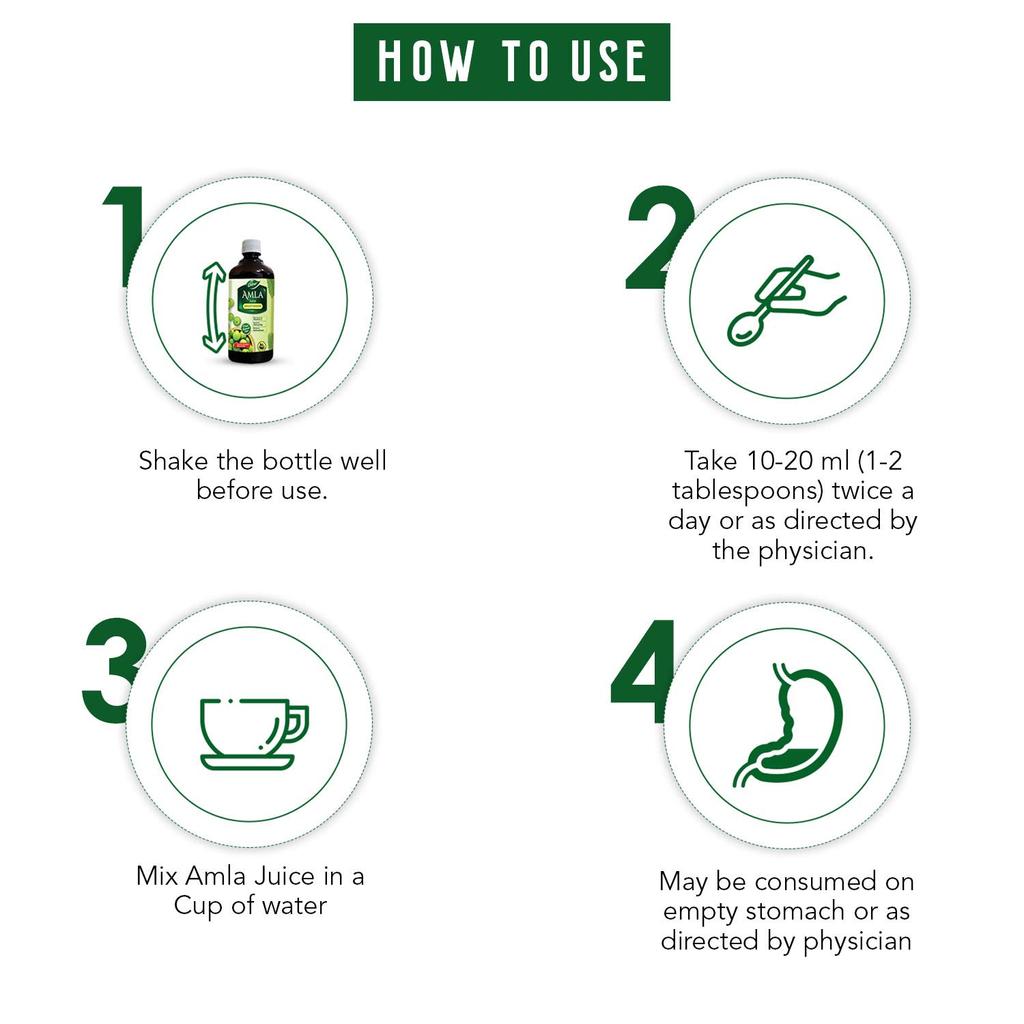 Дабур Амла Сок: Богатый источник витамина С и антиоксидантов для повышения иммунитета | Чистый, натуральный и 100% аюрведический сок - 1 л