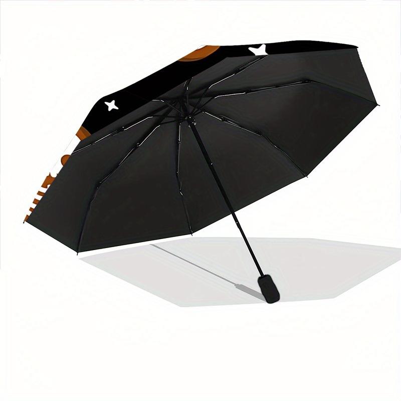 1pc Gingerbread Skeletons Auto Open/Close Umbrella with One-Touch Button, Compact Folding Canopy, Sturdy 8-Rib Windproof Design -125