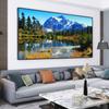 Пейзаж картина маслом осень озеро вода снег гора искусство холст картина гостиная коридор офис украшение дома фреска без рамки