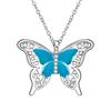Синяя эпоксидная бабочка премиум-класса кулон ожерелье дизайн ключичная цепочка
