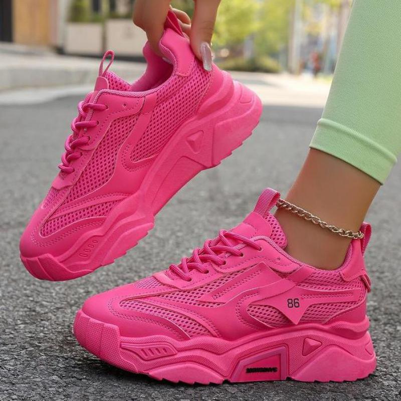 Fashion Women Purple Platform Sports Shoes Thick Sole Breathable Black Casual Shoes Women Fashion Slip On 2025 Outdoor Walking Sneakers