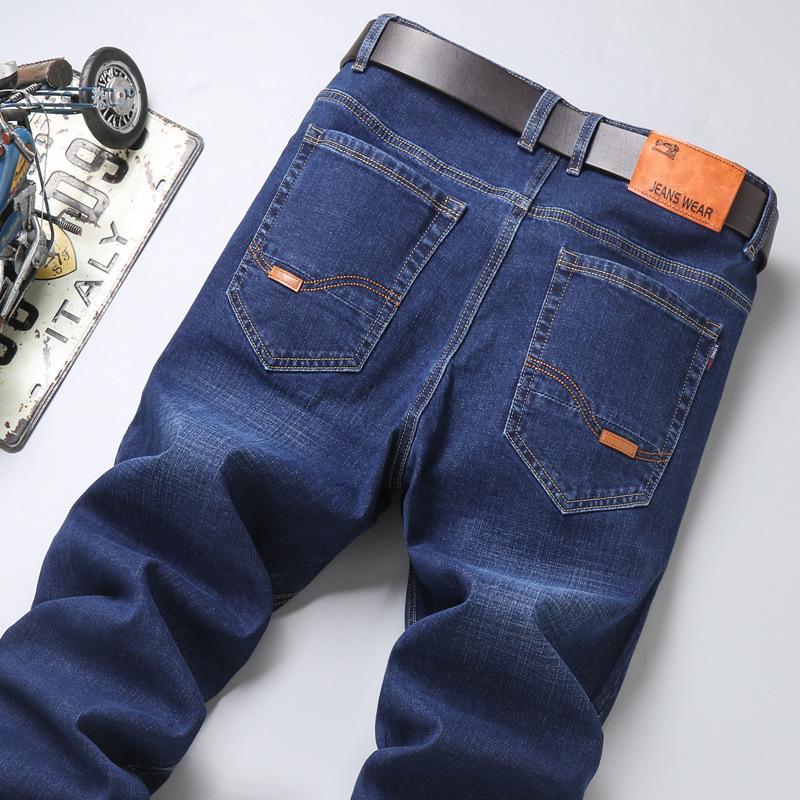 2024 Four Seasons Wear Новые высококачественные джинсы прямые эластичные деловые повседневные мужские джинсовые брюки