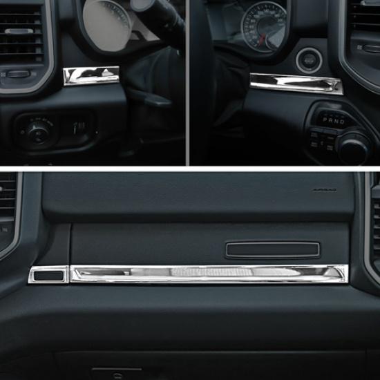 For Dodge Ram 1500 19-25 Chrome Center Console Molding Strip Panel Cover Trim 4P