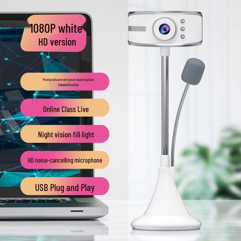 USB-веб-камера высокой четкости с микрофоном для онлайн-занятий и прямых трансляций, установка без драйверов