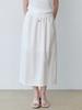 Le Studio Linen Blend Back Slit Long Skirt (Iv)