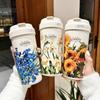 Термокружка для кофе Девочки Новая Двойная Кружка для питья Роскошная Высококачественное Ощущение со Стаканчиком-соломкой Сопровождающая Большой Объем