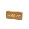 Wooden Clock Thermometer Electronic Clock Creative Wooden Student Alarm Clock Triangle Digital Clock