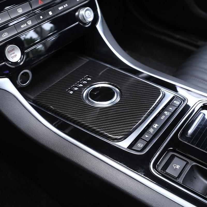 Для Jaguar F-PACE XE XEL XF XFL 2016-2020 ABS Углеродное волокно Панель центральной консоли рычага переключения передач и подстаканника Накладка Декоративная наклейка