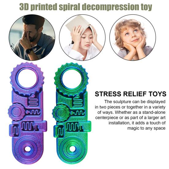 3D-печатная игрушка-кольцо для снятия стресса и беспокойства, 5-в-1, вращающаяся сенсорная игрушка для детей и взрослых, портативная игрушка для путешествий, осознанной медитации, вращающаяся на кончиках пальцев