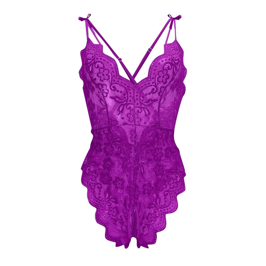 Женское нижнее белье с цветочным кружевом, нижнее белье Babydoll с V-образным вырезом, пижама с ремешком