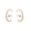 S925 Silver Needle Pearl Hoop Earrings - Women's European Fashion Spring/Summer