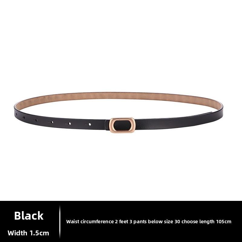 Slim Waist Belt For Women With Metal Snap Closure For Casual Wear