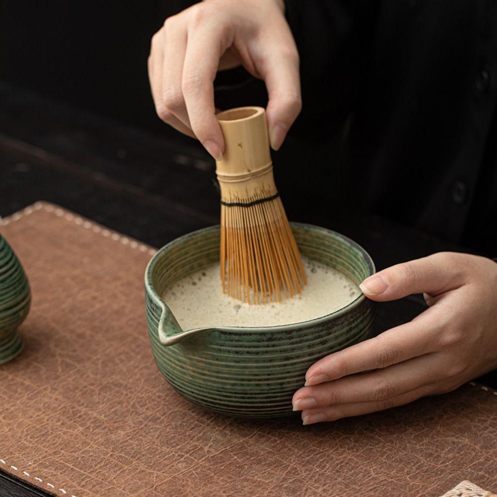 2PCS Ceramic Matcha Holder Japanese Matcha Whisk Stand Holder Traditional Matcha Brewing Cup Gifts