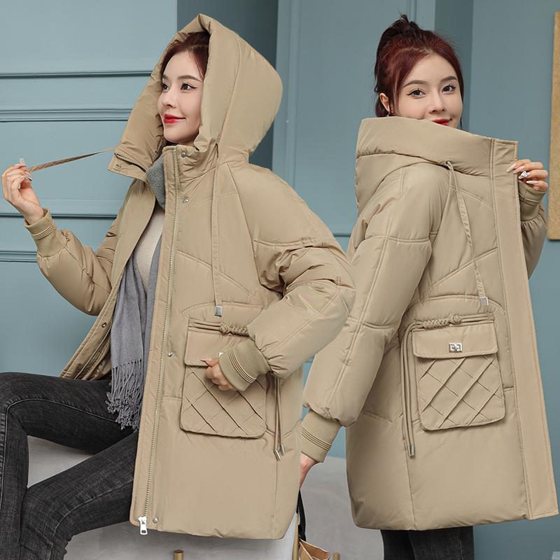 Thick and Warm Women's Hooded Down Cotton Coat - Long Length and Fashionable Winter Jacket