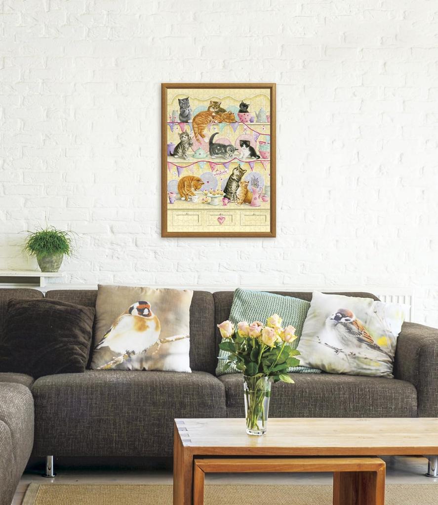 500-334 Kitten's Whimsical Tea Time 500-Piece Jigsaw Puzzle (53 x 38 cm) Made in Japan by APPLEONE