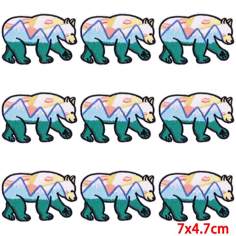 10Pcs/Lot Landscape Outdoor Patch Iron On Embroidery Patches For Clothing Thermoadhesive Patches On Clothes Wilderness Patch