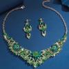 Exquisite Rhinestone Jewelry Set Crystal Crystal Necklace Set Necklace Earrings Set  Banquet