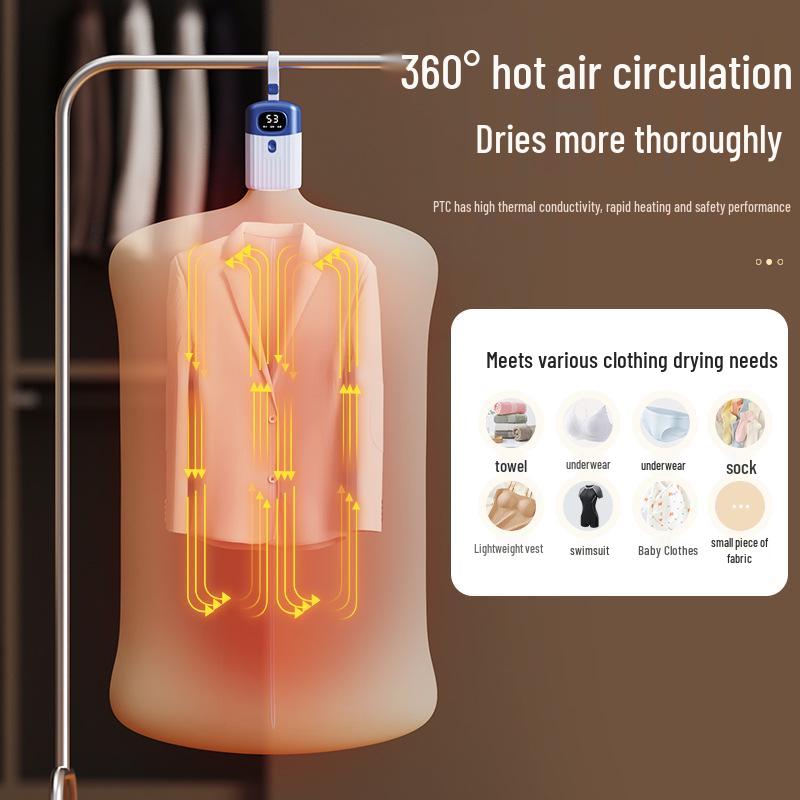 Portable Quick-Dry Mini Smart Dryer with Automatic Mite Removal and Sterilization