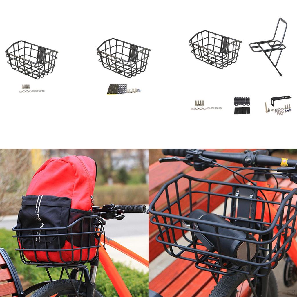 Велосипедная корзина Черная Передняя Удобная Сборка Прочная Алюминиевый сплав Контейнер для груза Аксессуары для