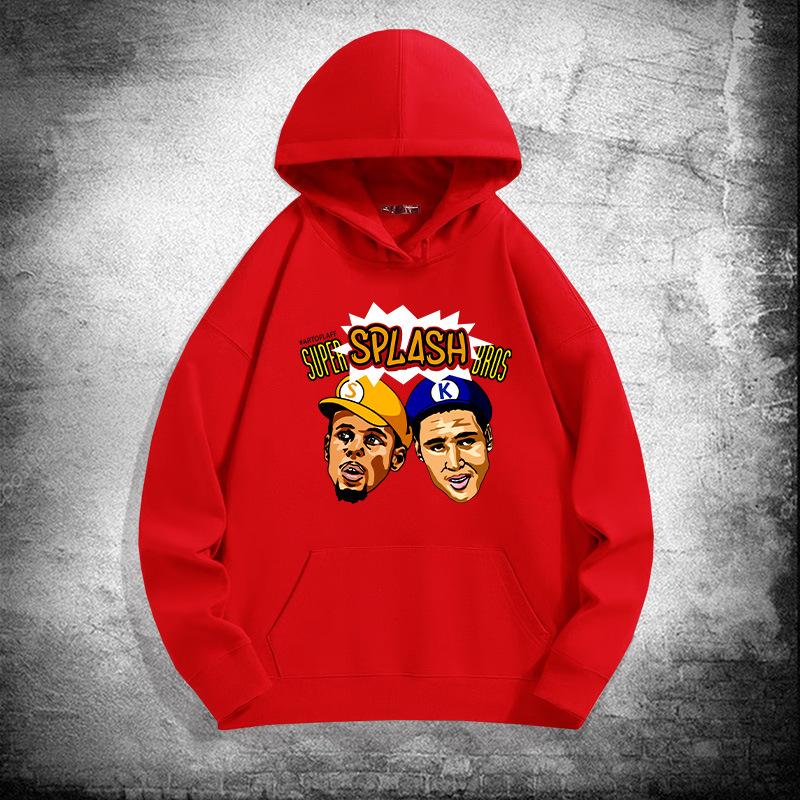 Warriors Splash Brothers hooded sweater men and women trendy basketball sports loose shoulder hoodie jacket