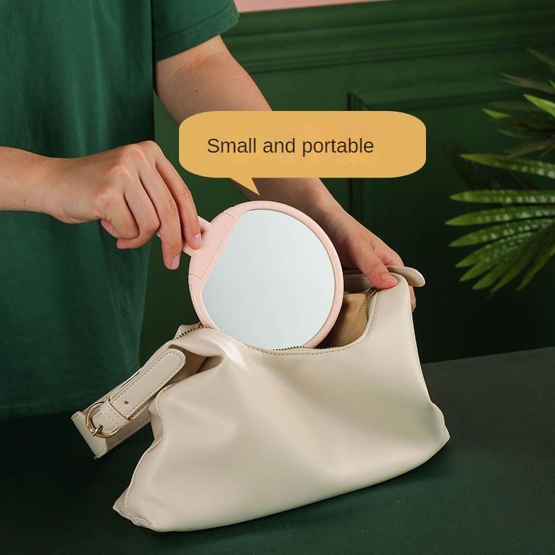 Прозрачное складное ручное зеркало для макияжа, туалетное зеркало, студенческое настольное портативное общежитие для девочек, удобное косметическое зеркало