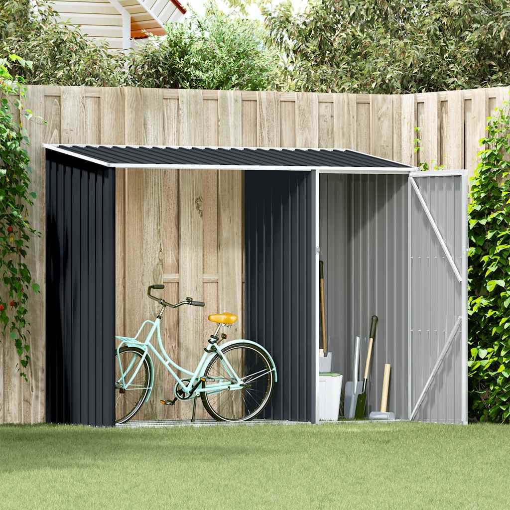 vidaXL Garten Brennholzlager Anthrazit 245x98x159 cm Verzinkter Stahl