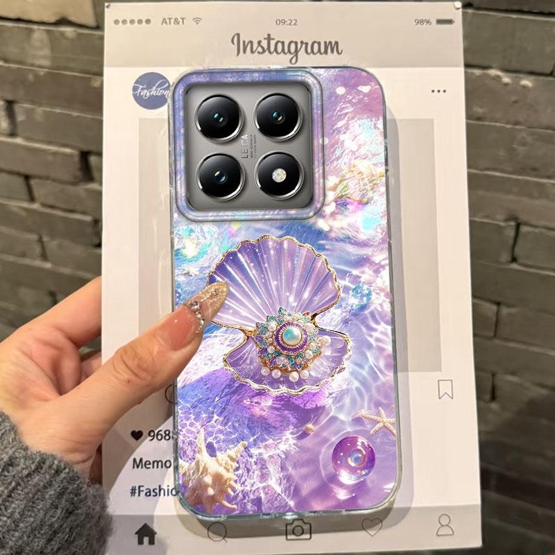 Summer Seashell Seaside Wave Beach Girls Women Phone Case For Xiaomi 14T 13T Pro 14Tpro 11 Lite 5G NE Shockproof Fundas Cover