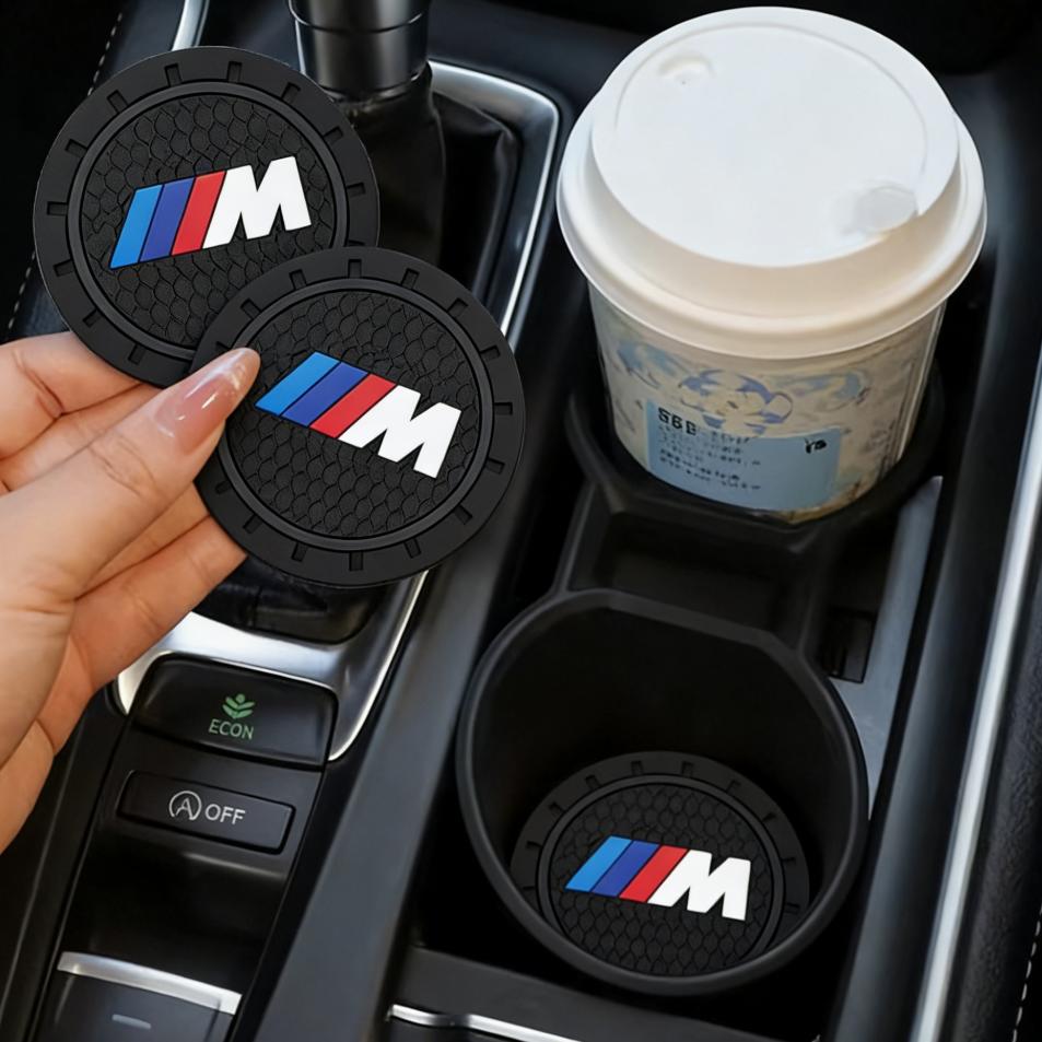2Pcs For Bmw M Performance E46 E90 E60 F30 F10 E39 F20 pendant Silica Gel Car Coaster Water Cup Anti-slip Pad Auto Accessories rvzc66