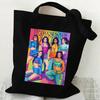 KATSEYE Merch Canvas Tote Bag Retro Black White Print Shoulder Bag Kpop Fan Gift 60123-3
