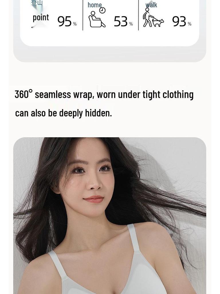 Удобный бесшовный бюстгальтер из ледяного шелка: Боковая поддержка, Предотвращение провисания, Красивая спина, Дышащая посадка для маленькой груди