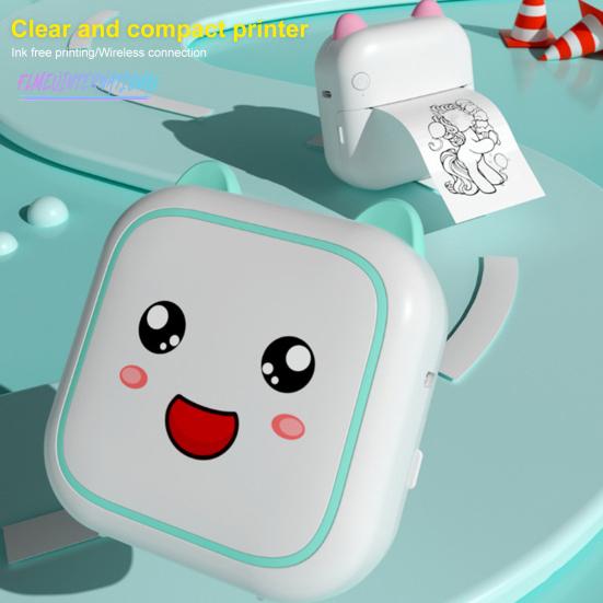 Бесчернильный карманный принтер для студентов, Bluetooth-совместимое соединение — чековый принтер с разрешением 200 точек на дюйм для компьютера Android, портативный термопринтер