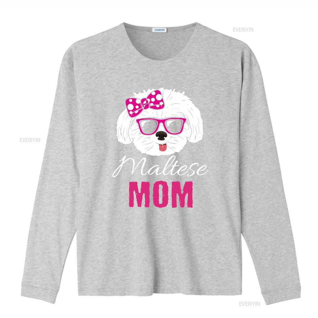 Cute Maltese Mom Dog T Shirt Love Heart Pet Owner s Lover vintage Washed Top For Everyday Wear Stylish Versatile Stretched