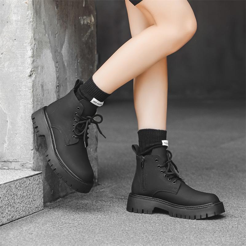 Мужские ботинки Мартин, британские высокие, Xuzi, весенние, флисовые, на высокой подошве, кожаные ботинки, черные челси, 3305-J