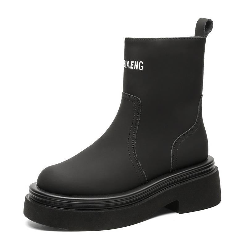 Martin boots women's autumn and winter 2024 new letter boots platform locomotive short boots knight boots 5031-J