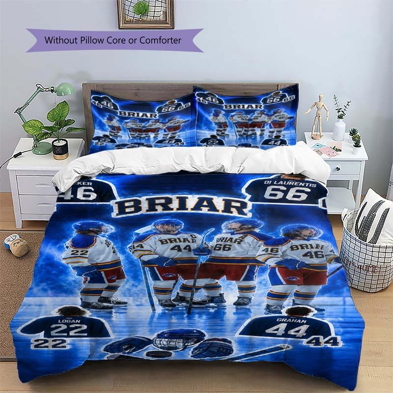 Briar University Hockey Team Uniform Print 3 Pieces Duvet Cover Set Sports Romance Bedding Bedroom Home Decor Without Pillow Core