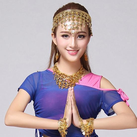 Женский головной убор для танца живота, аксессуары, костюм для танцев, повязка на голову с блестками, AVE