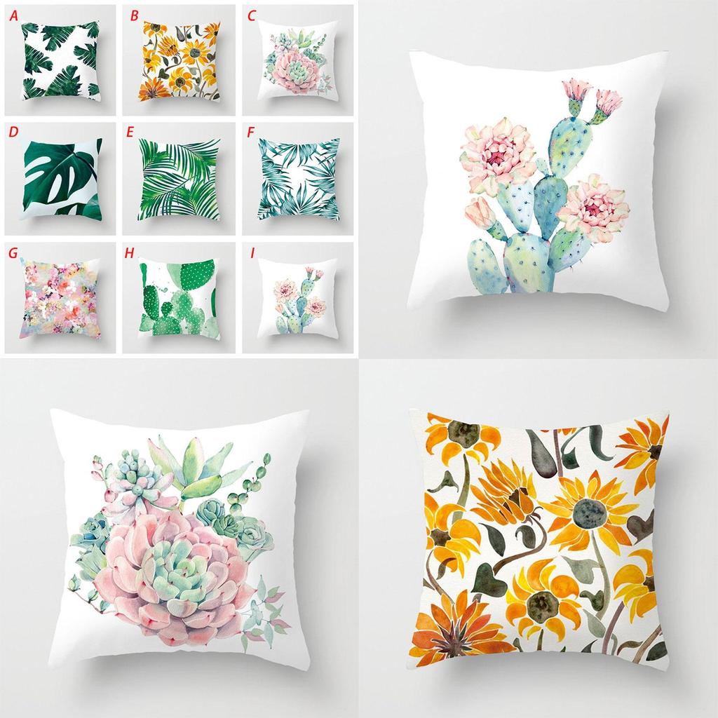 Элегантная зеленая тропическая растительность листья пальмы льняная наволочка с классическим дизайном 18"x18"