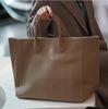 Cute Bag Lucky Bag Open Real Leather Bag Hand-held Women's Bag Simple And Personalized Tote Leather Bag Large Capacity