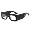 SHAUNA Fashion Square Sunglasses Women Clear Colorful Eyewear Shades UV400 Men Trending Retro Wide Legs Sun Glasses