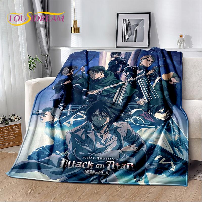 2025 Attack On Titan Eren Anime Cartoon Soft Blankets,Throw Blanket Comfortable Blanket for Picnic Beds Sofa Home Kids Gifts
