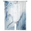 Marble Fluid Texture Blue Tulle Curtain For Living Room Bedroom Kitchen Decoration Window Voiles Tulle Curtain