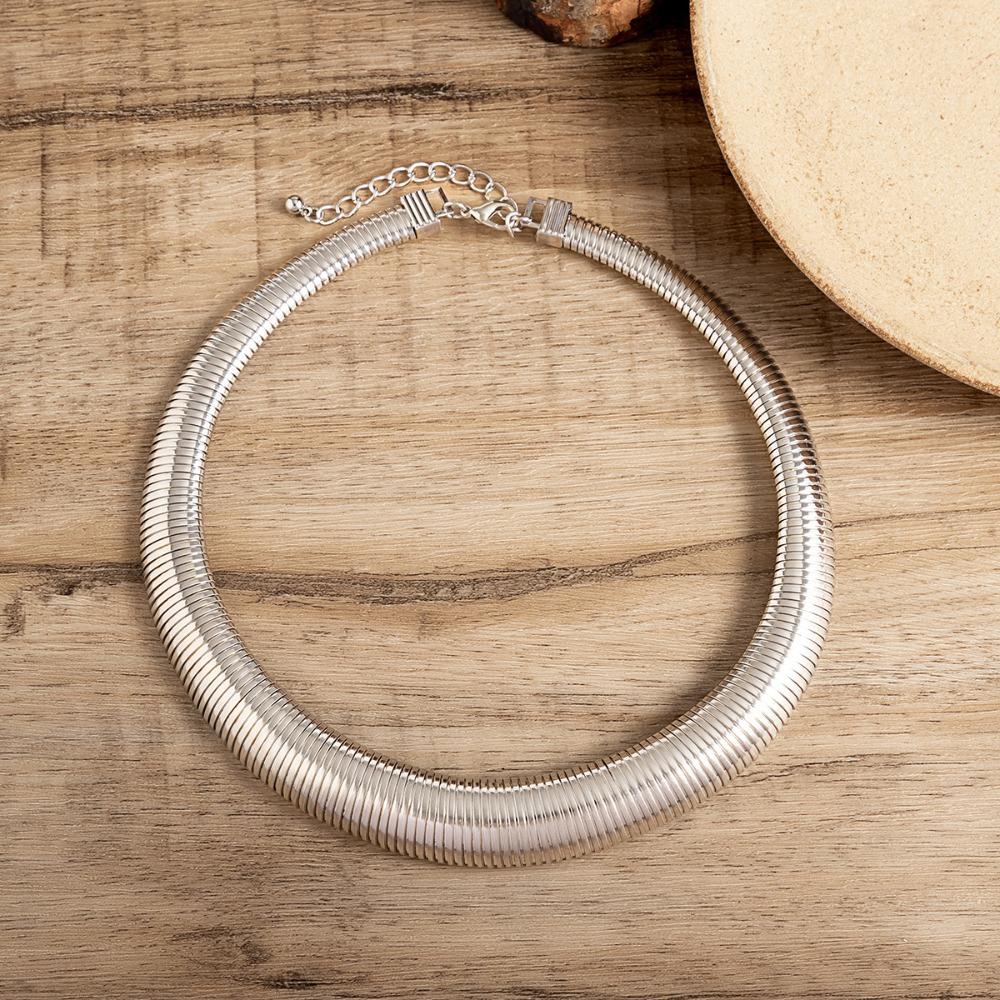 Geometric Snake Bone Line African Collar Punk Necklace New Geometric Metal Collarbone Necklace