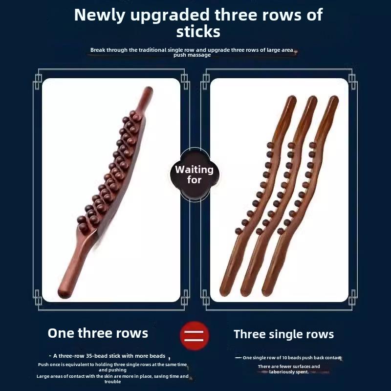 Massage Rolling Stick with 35 Beads for Whole Body Meridian Dredging and Abdomen Massage