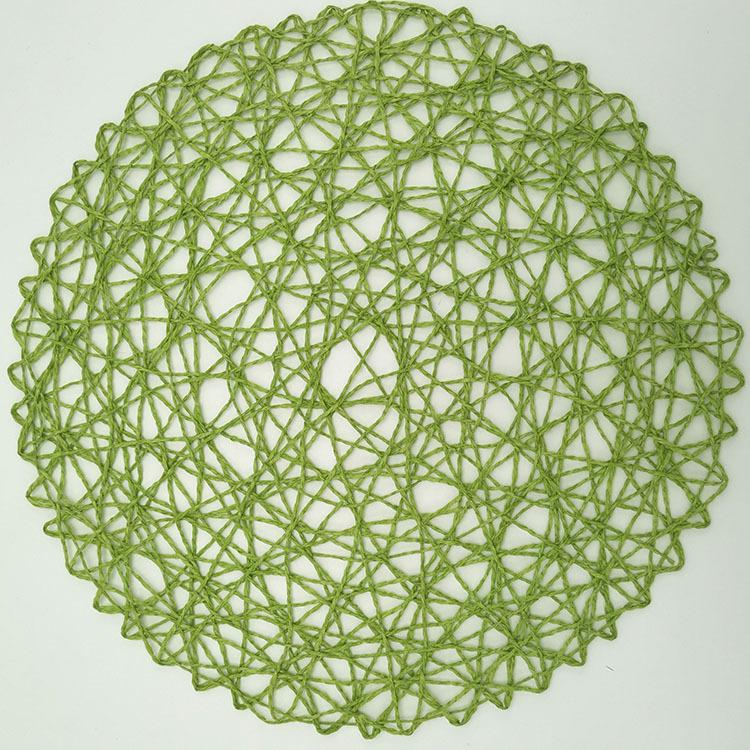 Круглые плетеные бумажные подставки под тарелки Деревянные Термостойкие Ротанг Коричневые из Бумажной Соломки для Обеда Вечеринки Свадьбы