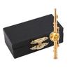 Mini Flute Shaped Musical Instrument Brooch Pin Accessory for Gift Collection(Gold)