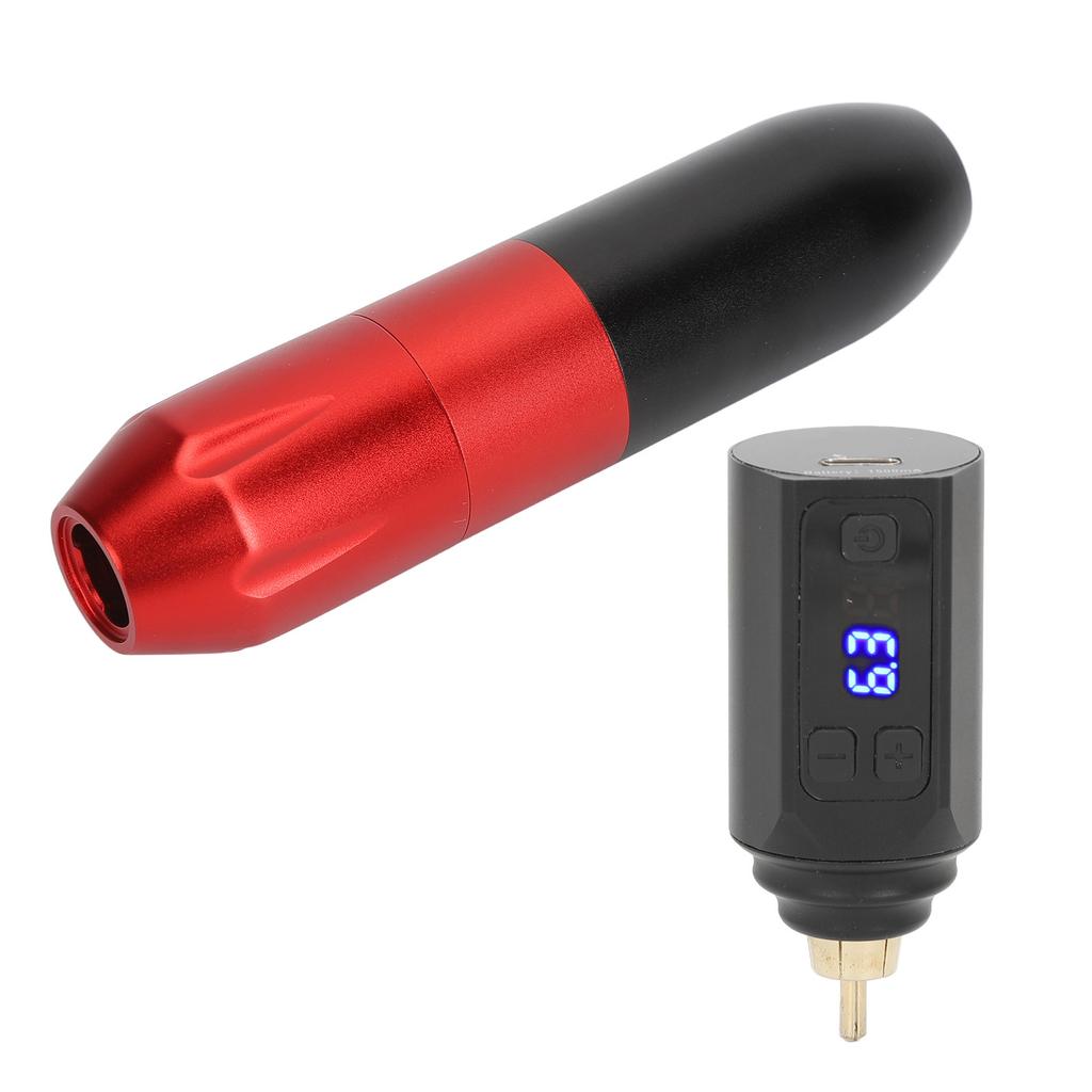 1500mAh Wireless Rotary Tattoo Machine Kit 2.5mm Stroke RCA LED Display Fast Charging Tattoo Pen
