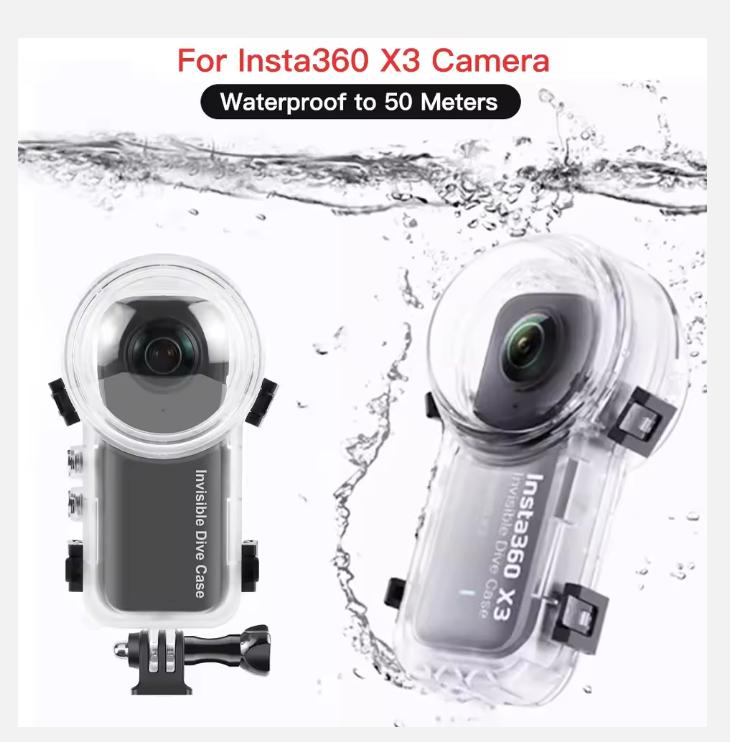 2025 Невидимый чехол для дайвинга для Insta360 X3 Водонепроницаемый протектор 2023 Новинка для Insta 360 X3 Подводный 50M Аксессуары для дайвинга