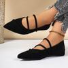 Women's Solid Color Low-heeled Mary Jane Shoes Spring and Autumn Fashion Pointed Skirt with Flat-bottomed Low-heeled Shoes