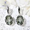 Новый!Серьги-подвески с натуральным бразильским зеленым аметистом BL, настоящие драгоценные камни, овальные 12*16 мм, комплект ювелирных изделий из стерлингового серебра 925 пробы, изысканные ювелирные изделия