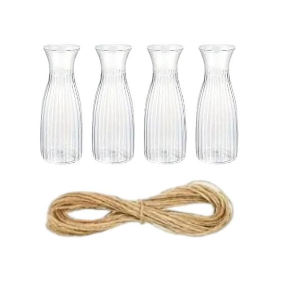 Plastic Clear Bud Vases, Modern Table Centerpiece Flower Vase, Simple Transparent Decorative Vase for Home Dining Table Wedding Flower Arrangement